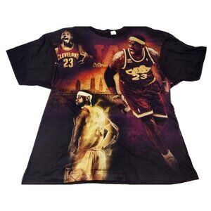 Sublivie Cleveland Cavaliers Graphic LeBron T Shirt Sz XL Basketball Black Sport